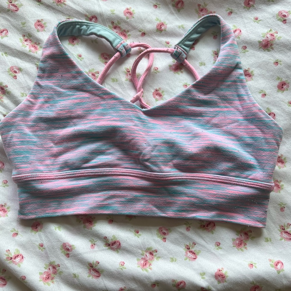 Pink and blue Ivivva girls Sports Bra! Size 10